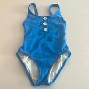 Solid & Striped "Annemarie Button Womens Low Back Beachwear One-Piece Swimsuit